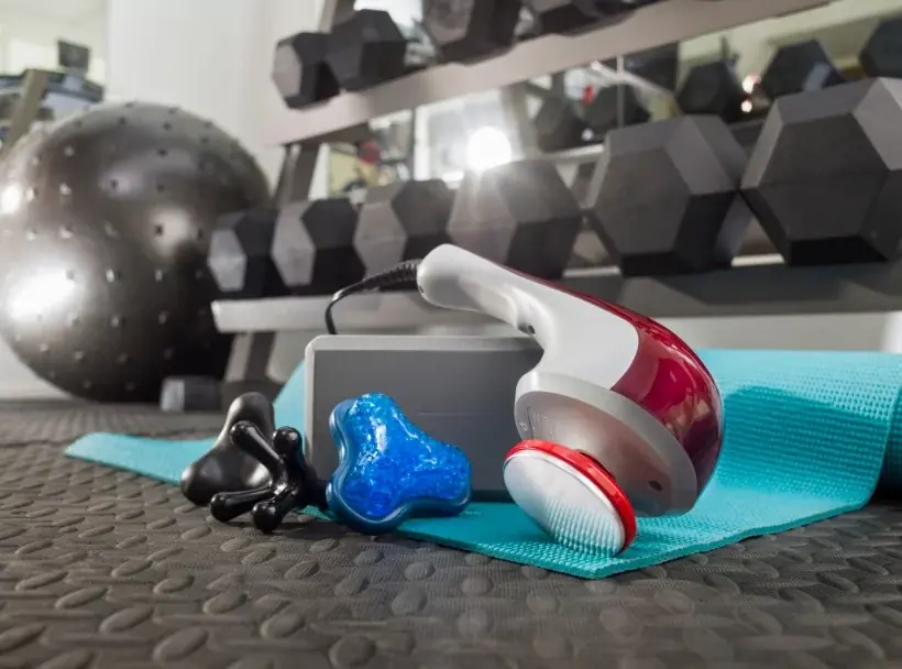 Hot Cold Therapy Massager in a workout room 